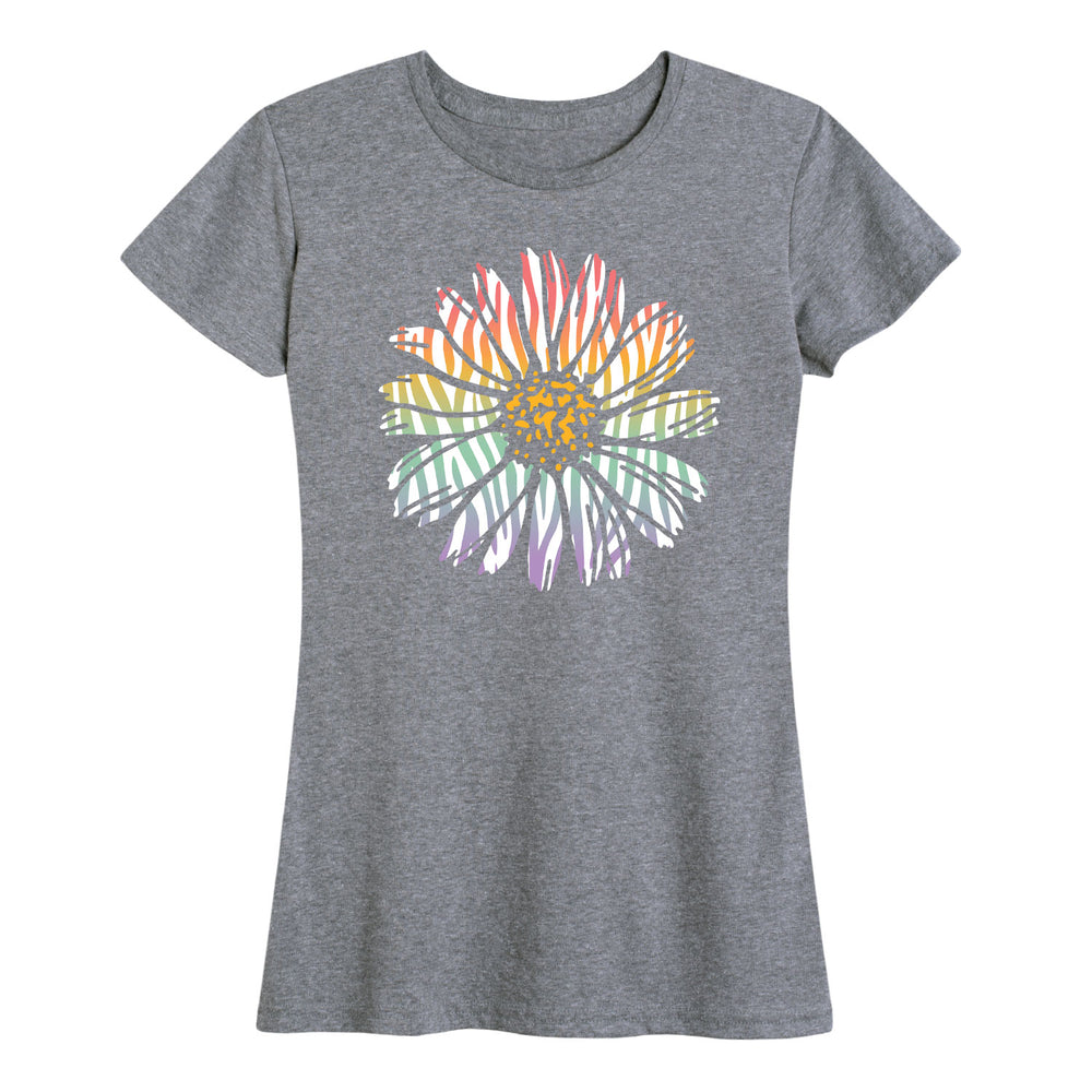 Rainbow Zebra Print Daisy - Women's Short Sleeve T-Shirt