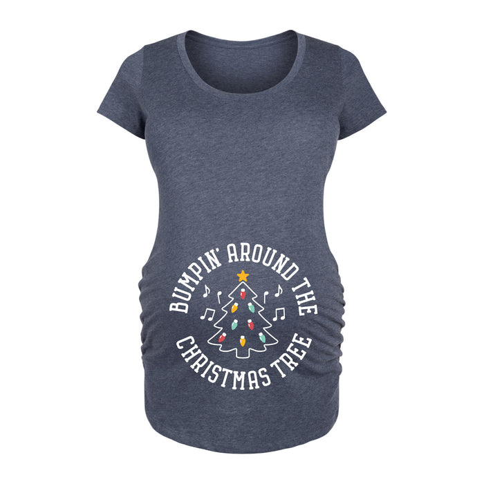 Bumpin Around The Chirstmas Tree - Women's Maternity Scoop Neck Graphic T-Shirt