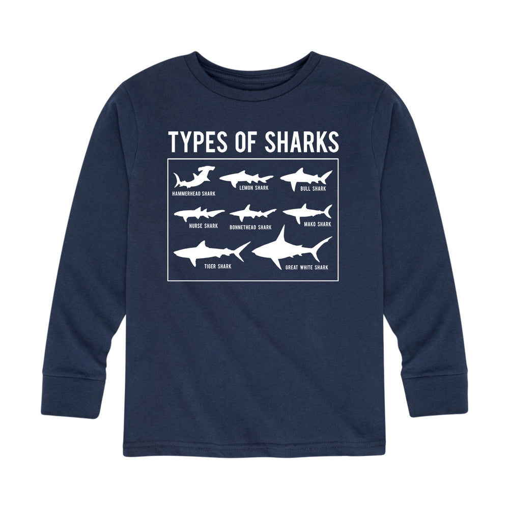 Types Of Sharks - Youth & Toddler Long Sleeve T-Shirt