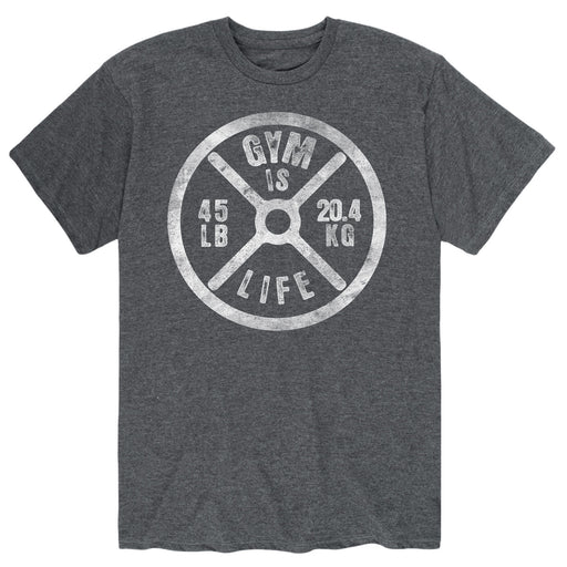 Gym Is Life, Weight Plate - Men's Short Sleeve T-Shirt