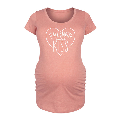 It All Started With A Kiss - Maternity Short Sleeve T-Shirt