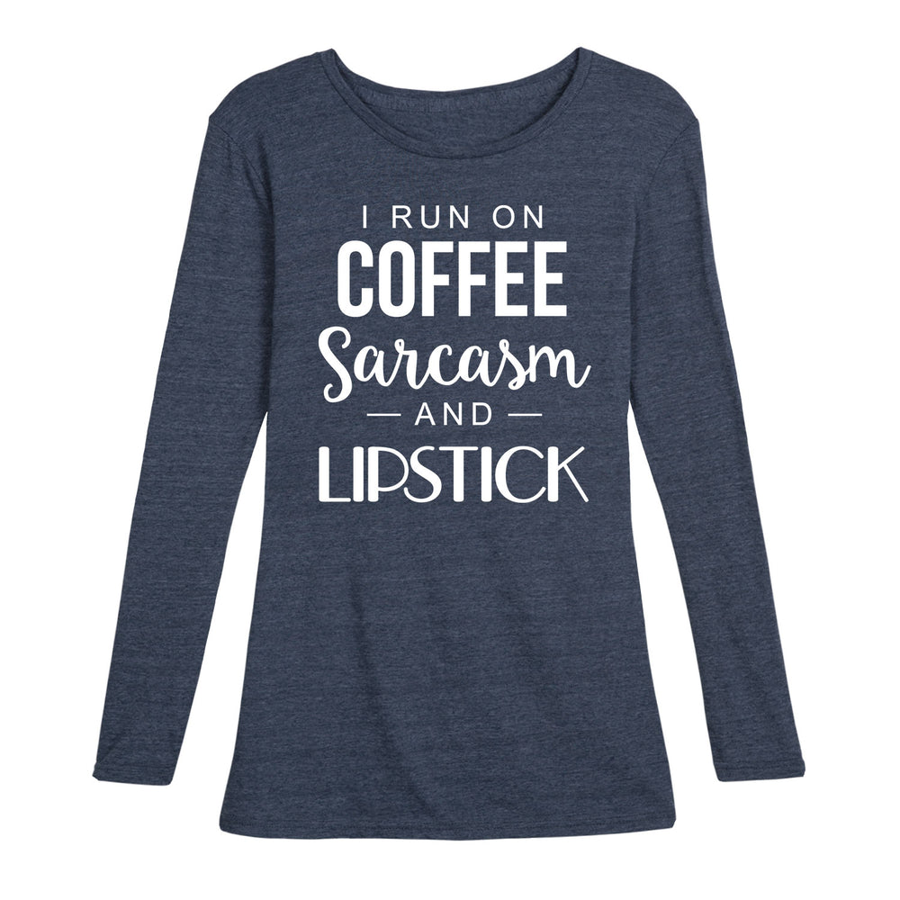 Coffee Sarcasm Lipstick - Women's Long Sleeve T-Shirt