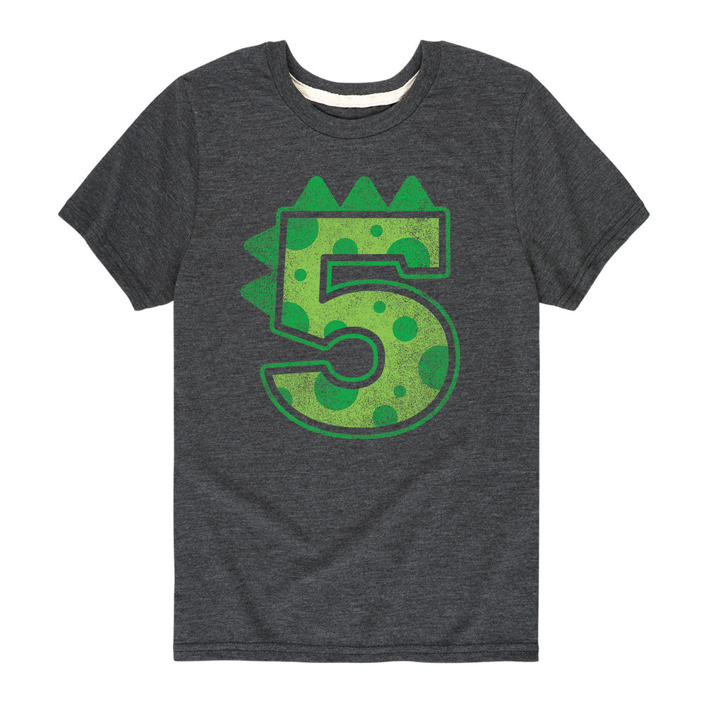 Dinosaur Birthday Five - Youth & Toddler Short Sleeve T-Shirt