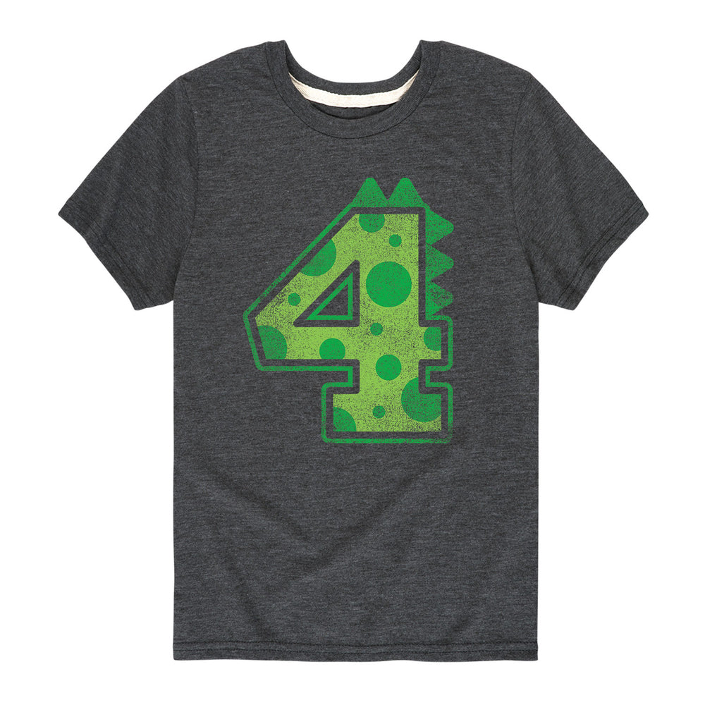 Dinosaur Birthday Four - Youth & Toddler Short Sleeve T-Shirt