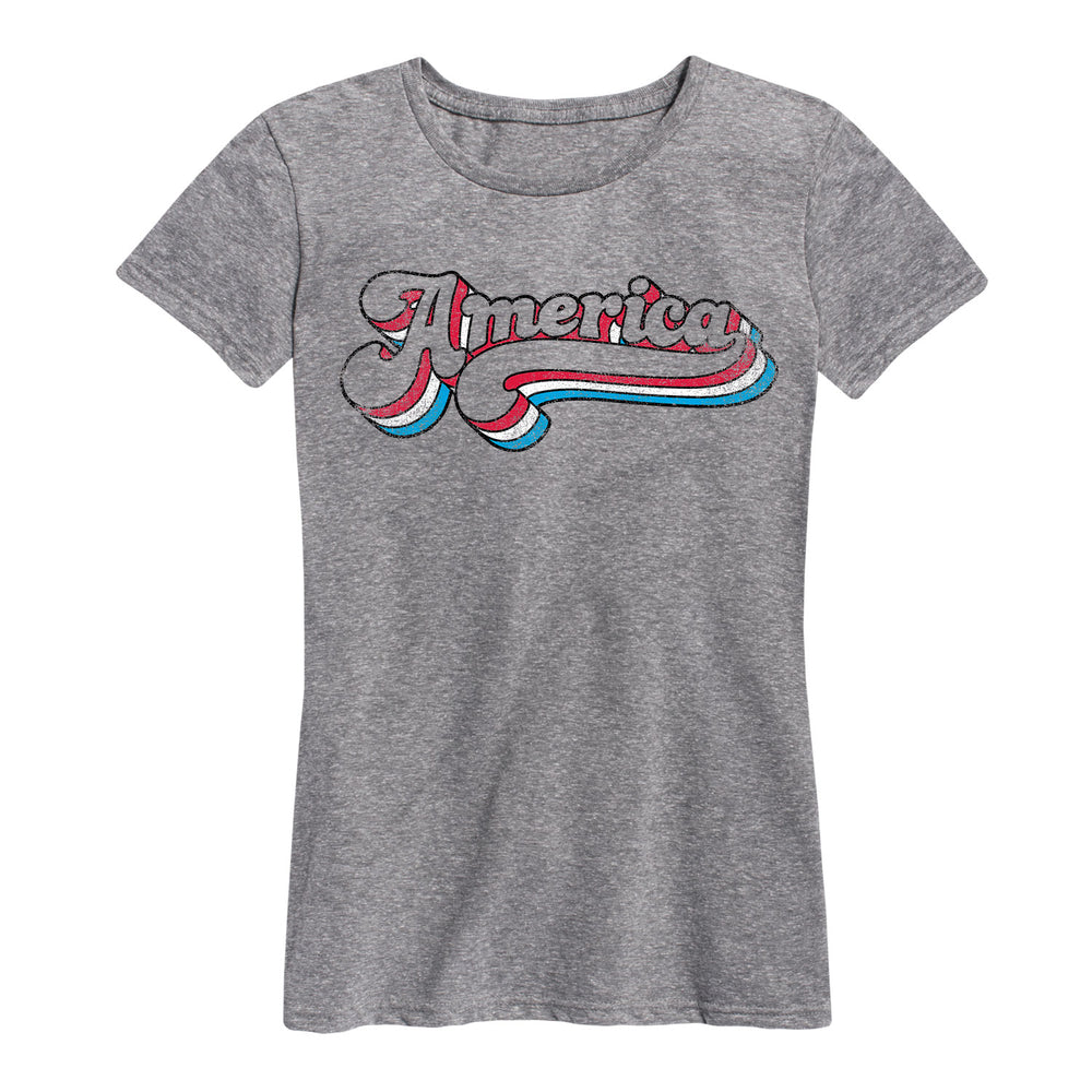 America Script Red White and Blue Women's Short Sleeve T-Shirt
