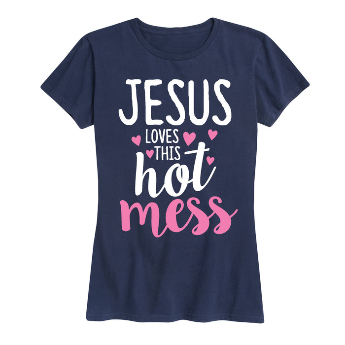 Jesus Loves This Hot Mess - Women's Short Sleeve T-Shirt