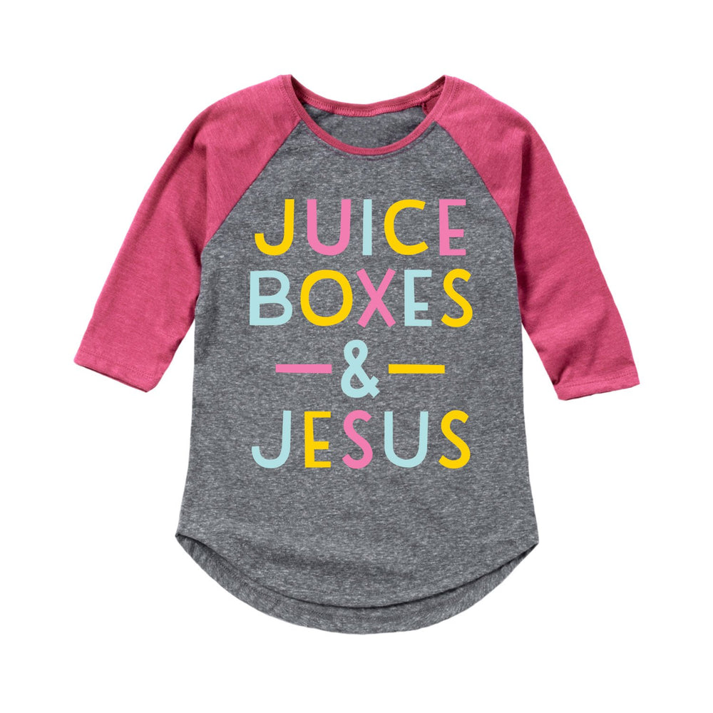 Juice Boxes And Jesus - Youth Girl Raglan