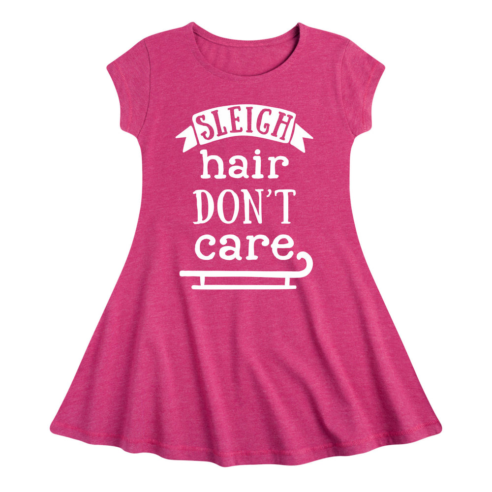 Sleigh Hair Don't Care - Youth & Toddler Girl Fit and Flare Dress