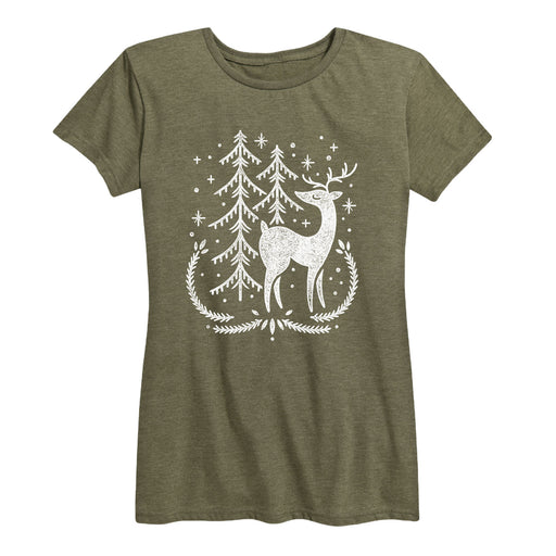 Scandinavian Winter Deer - Women's Short Sleeve T-Shirt