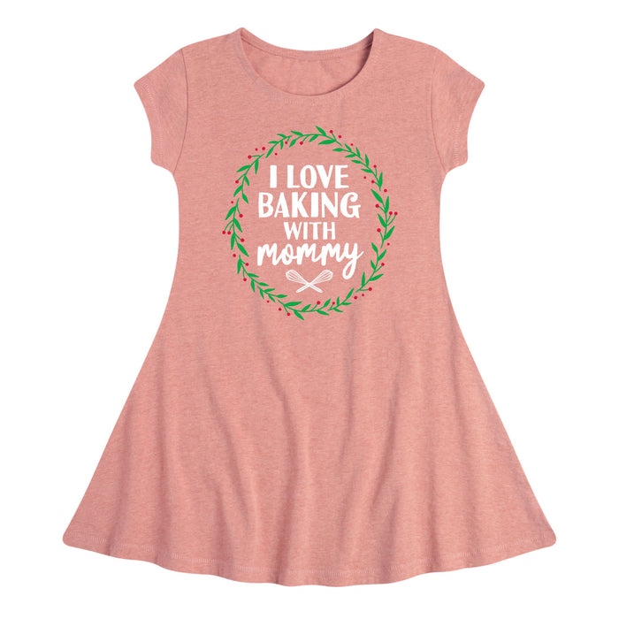 I Love Baking With Mommy - Youth & Toddler Girl Fit and Flare Dress