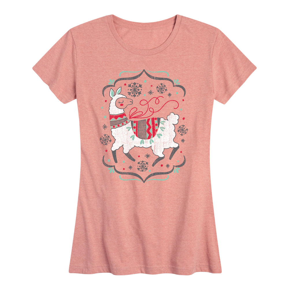 Llama With Snowflakes - Women's Short Sleeve T-Shirt