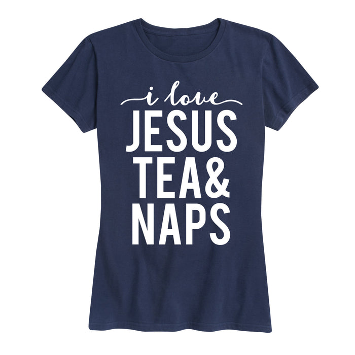 I love Jesus Tea And Naps - Women's Short Sleeve T-Shirt