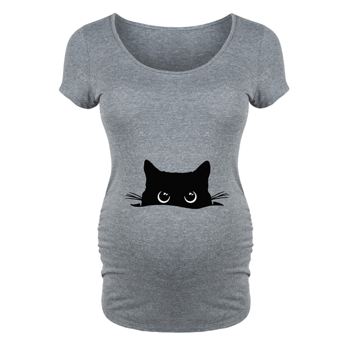 Peeking Cat - Maternity Short Sleeve T-Shirt