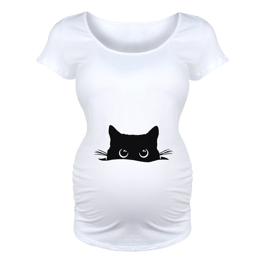 Peeking Cat - Maternity Short Sleeve T-Shirt