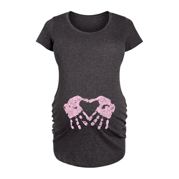 Handprint Heart Girl - Maternity Short Sleeve T-Shirt