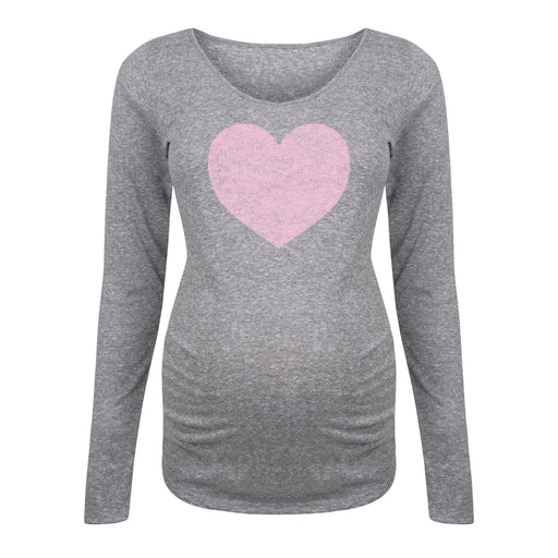 Pink Heart - Maternity Long Sleeve T-Shirt