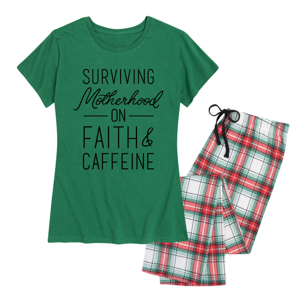 Surviving Motherhood On Faith And Caffeine - Women's Pajama Set