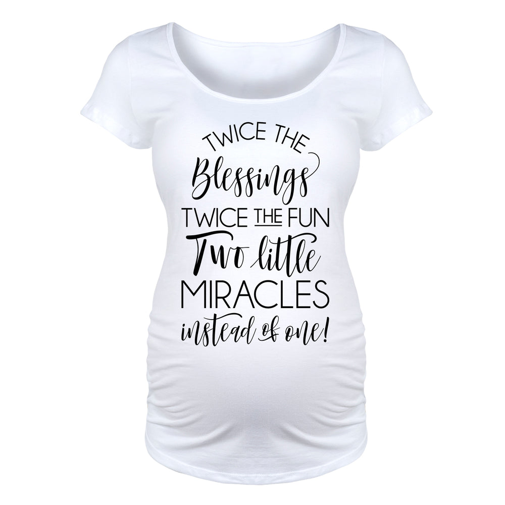 Two Little Miracles Instead Of One - Maternity Short Sleeve T-Shirt