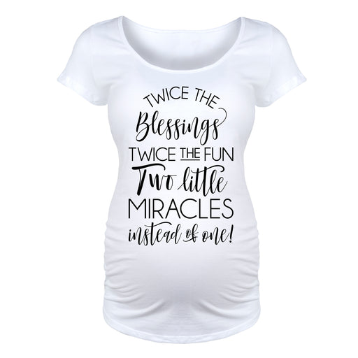 Two Little Miracles Instead Of One - Maternity Short Sleeve T-Shirt