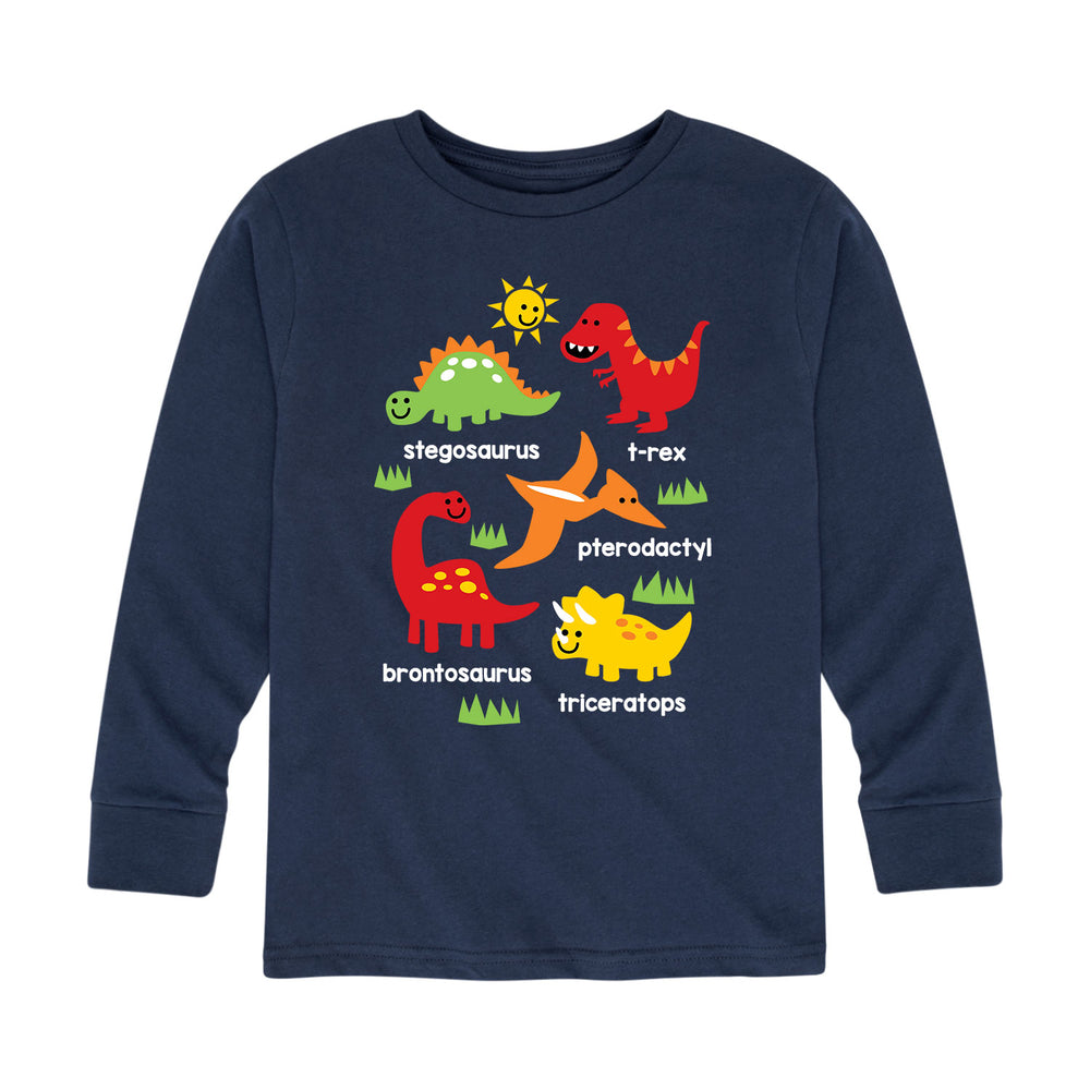 Types of Dinosaurs - Youth & Toddler Long Sleeve T-Shirt