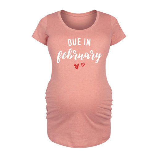 Due In February - Maternity Short Sleeve T-Shirt