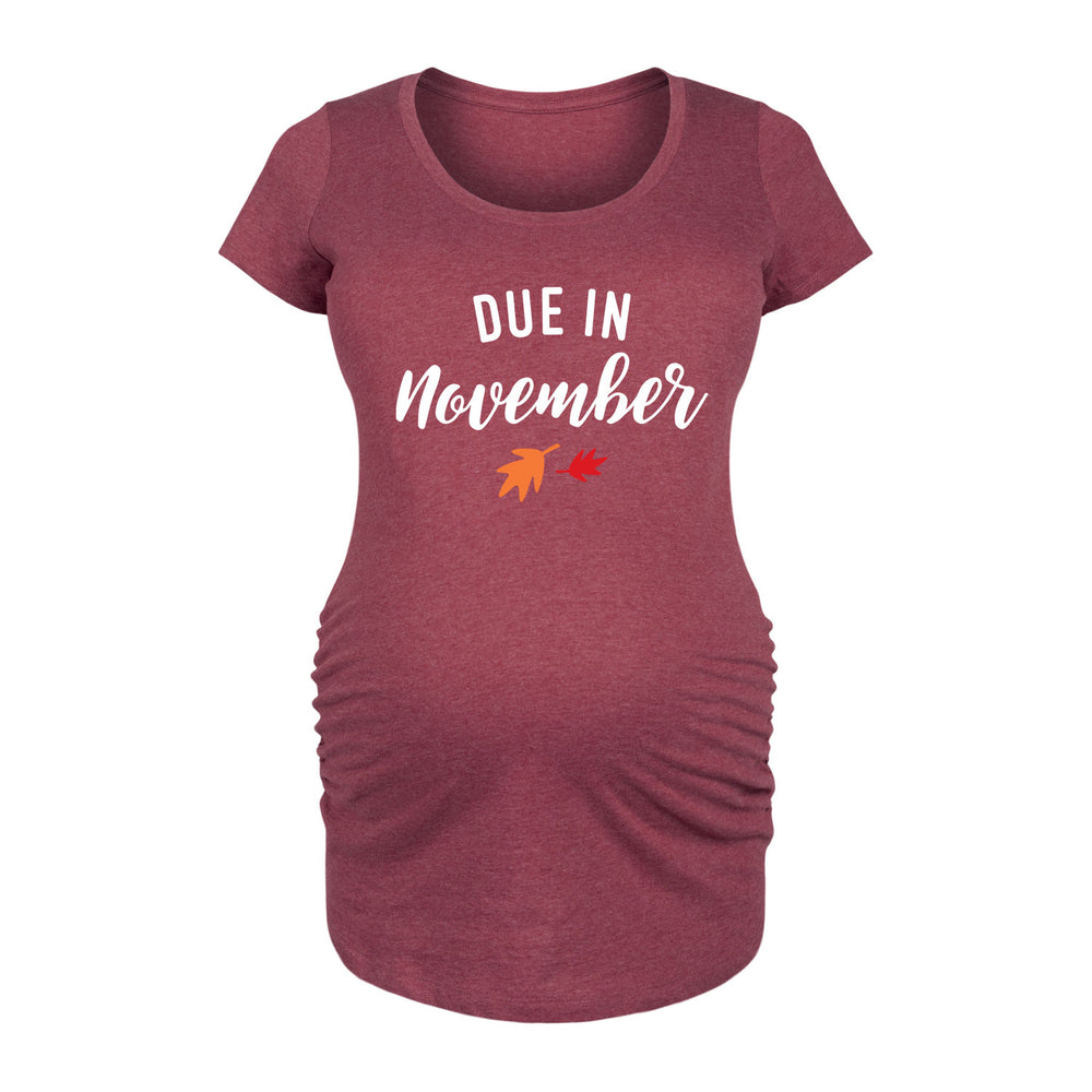 Due In November - Maternity Short Sleeve T-Shirt