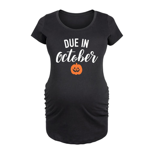 Due In October - Maternity Short Sleeve T-Shirt