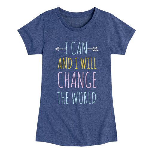 I Can And I Will Change The World - Youth & Toddler Girls Short Sleeve T-Shirt