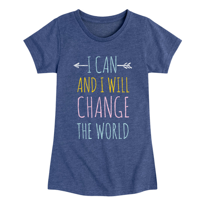 I Can And I Will Change The World - Youth & Toddler Girls Short Sleeve T-Shirt