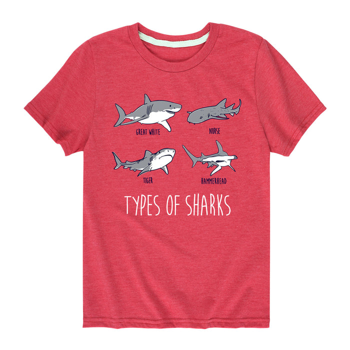 Type Of Sharks - Youth & Toddler Short Sleeve T-Shirt