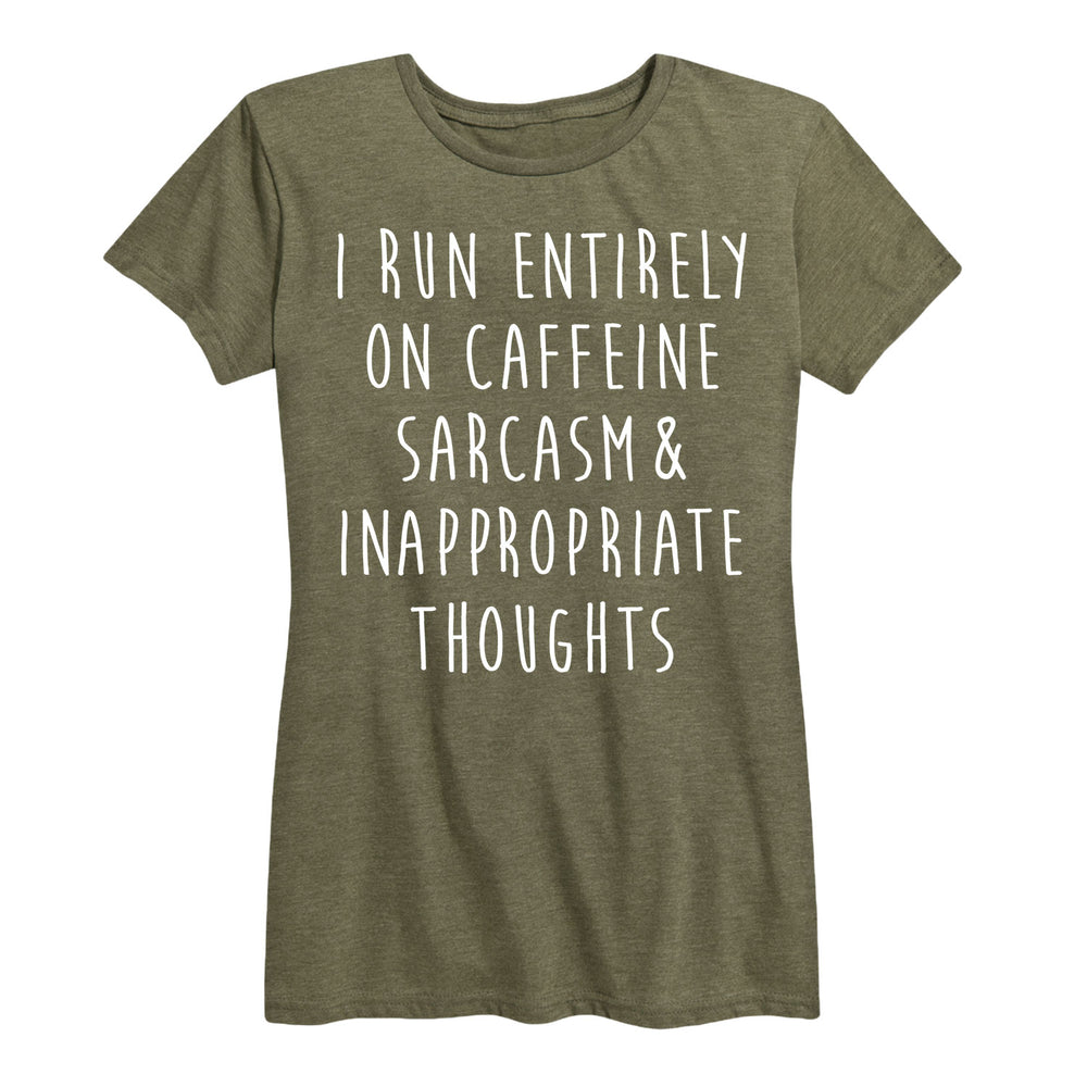 I Run On Caffeine Sarcasm - Women's Short Sleeve T-Shirt