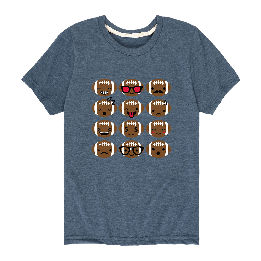 Football Emoji Faces - Youth & Toddler Short Sleeve T-Shirt