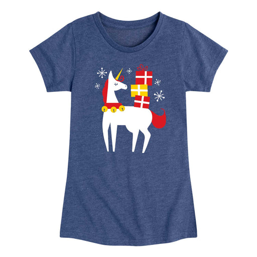 Christmas Unicorn - Youth & Toddler Girls Short Sleeve T-Shirt