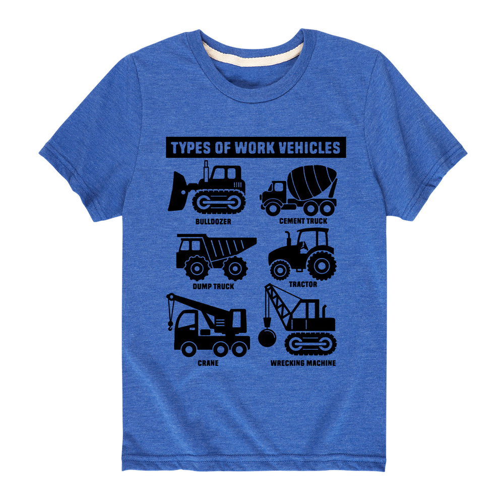 Types of Work Vehicles - Youth & Toddler Short Sleeve T-Shirt