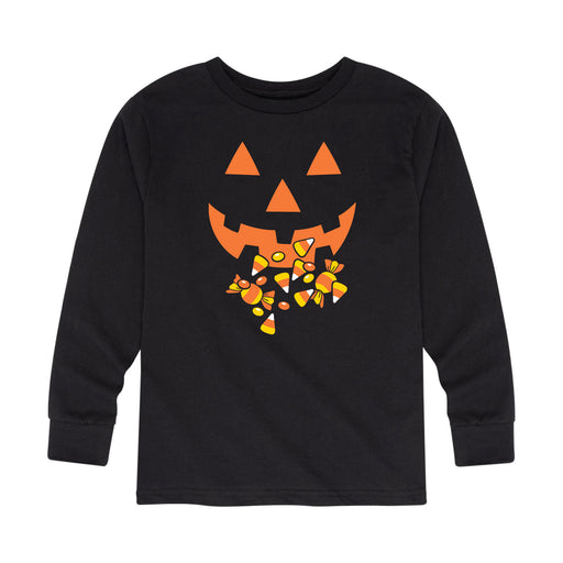 Pumkin Candy Face - Toddler & Youth Long Sleeve T-Shirt