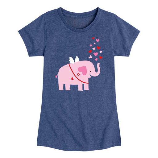 Heart Elephant - Youth & Toddler Girls Short Sleeve T-Shirt