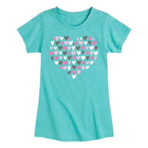 Heart Filled Silhouette - Youth & Toddler Girls Short Sleeve T-Shirt
