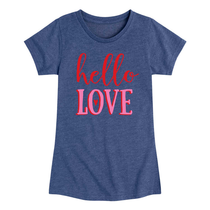 Hello Love - Youth & Toddler Girls Short Sleeve T-Shirt