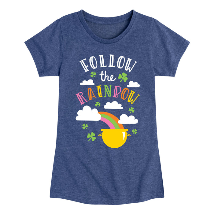 Follow the Rainbow - Youth & Toddler Girls Short Sleeve T-Shirt