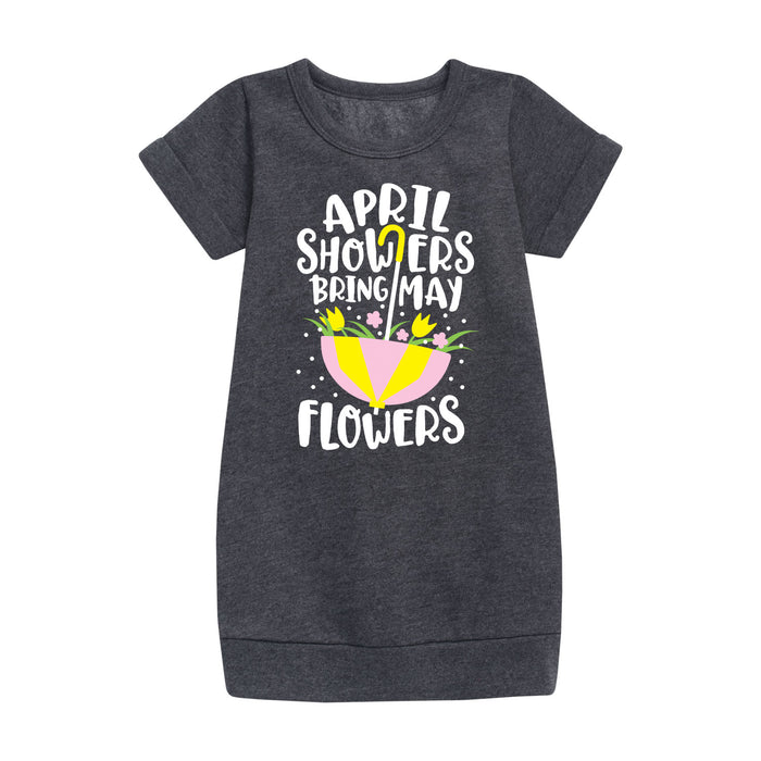 April Showers - Youth & Toddler Girls Fleece Dress