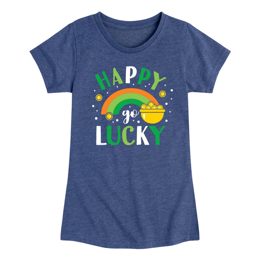 Happy Go Lucky - Youth & Toddler Girls Short Sleeve T-Shirt