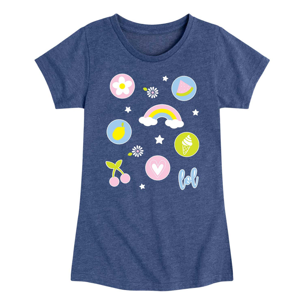 Scattered Spring Buttons - Youth & Toddler Girls Short Sleeve T-Shirt