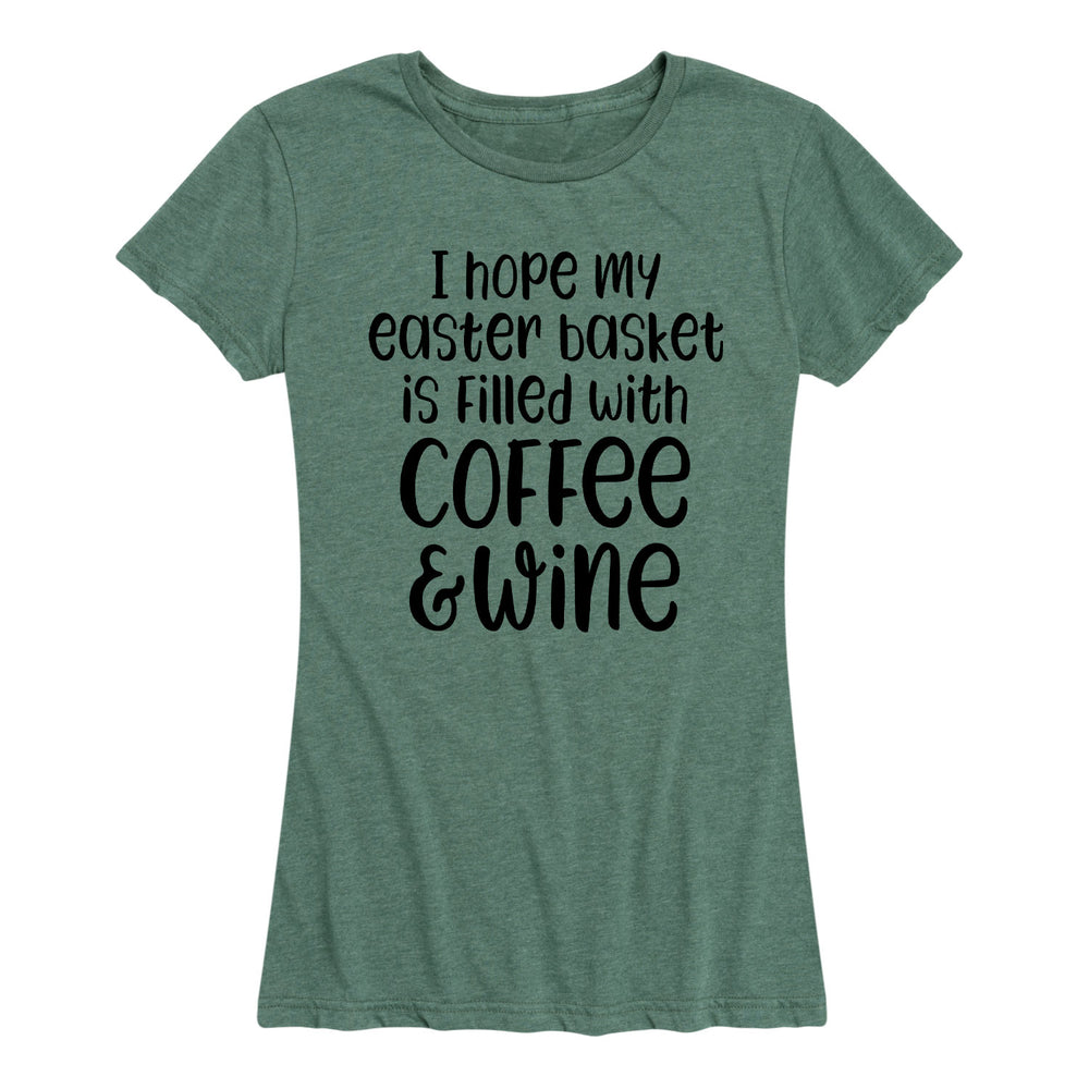 Easter Basket Coffee And Wine - Women's Short Sleeve T-Shirt