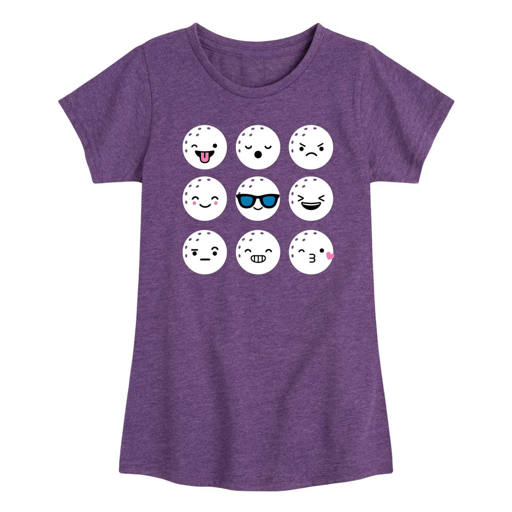 Golf Emojis - Youth & Toddler Girls Short Sleeve T-Shirt