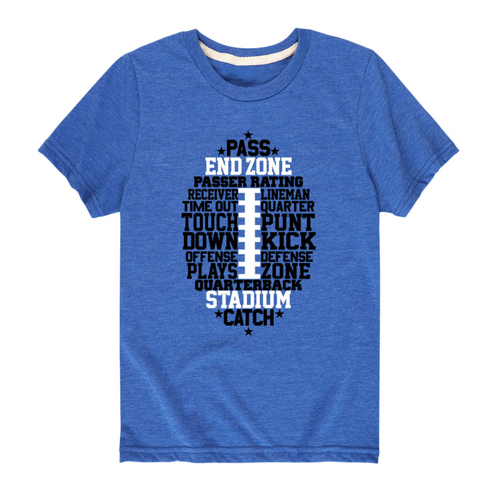 Football Phrases - Youth & Toddler Short Sleeve T-Shirt