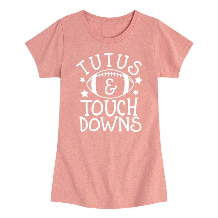 Tutus and Touchdowns - Youth & Toddler Girls Short Sleeve T-Shirt