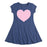 Pink Heart - Youth & Toddler Girls Fit and Flare Dress