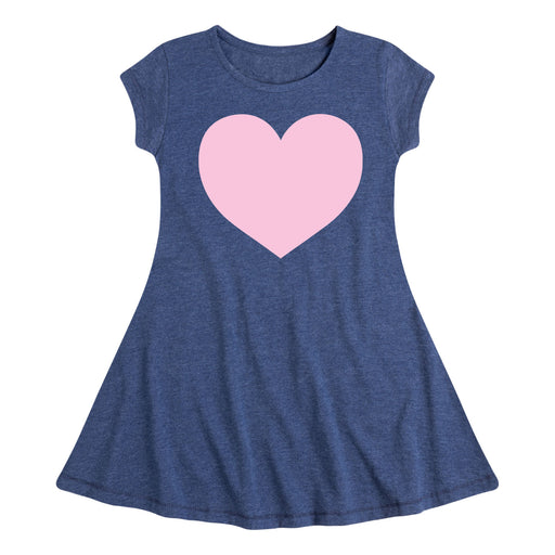 Pink Heart - Youth & Toddler Girls Fit and Flare Dress