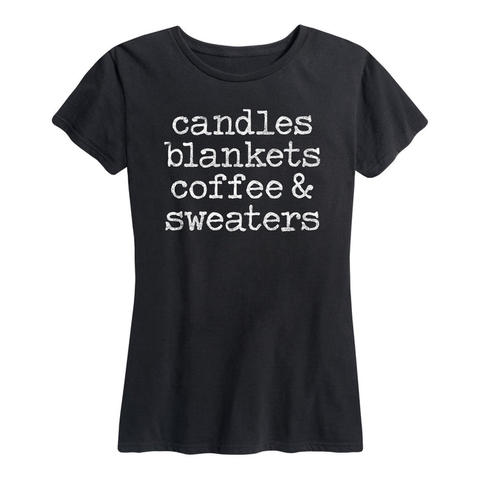 Candles Blankes Coffee And Sweaters - Women's Short Sleeve T-Shirt