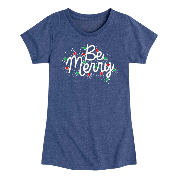 Be Merry Lights - Youth & Toddler Girls Short Sleeve T-Shirt